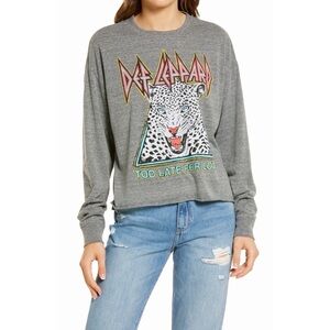 NWT Daydreamer Def Leppard Too Late For Love Graphic Band Tee